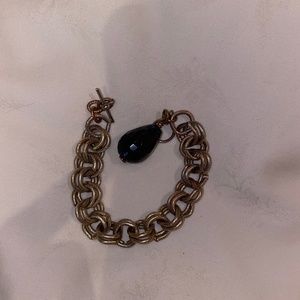 Black and gold dangle bracelet